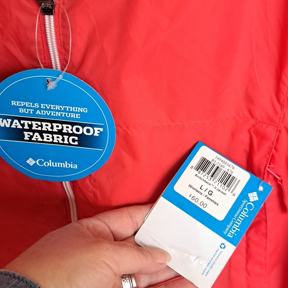 NWT COLUMBIA womens Size L waterproof Hooded Shell Jacket - Picture 3 of 7